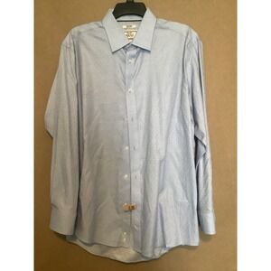 Jos A Bank 1905 Dress Shirt Mens 16.5 33 Slim Stretch Light Blue Non Iron